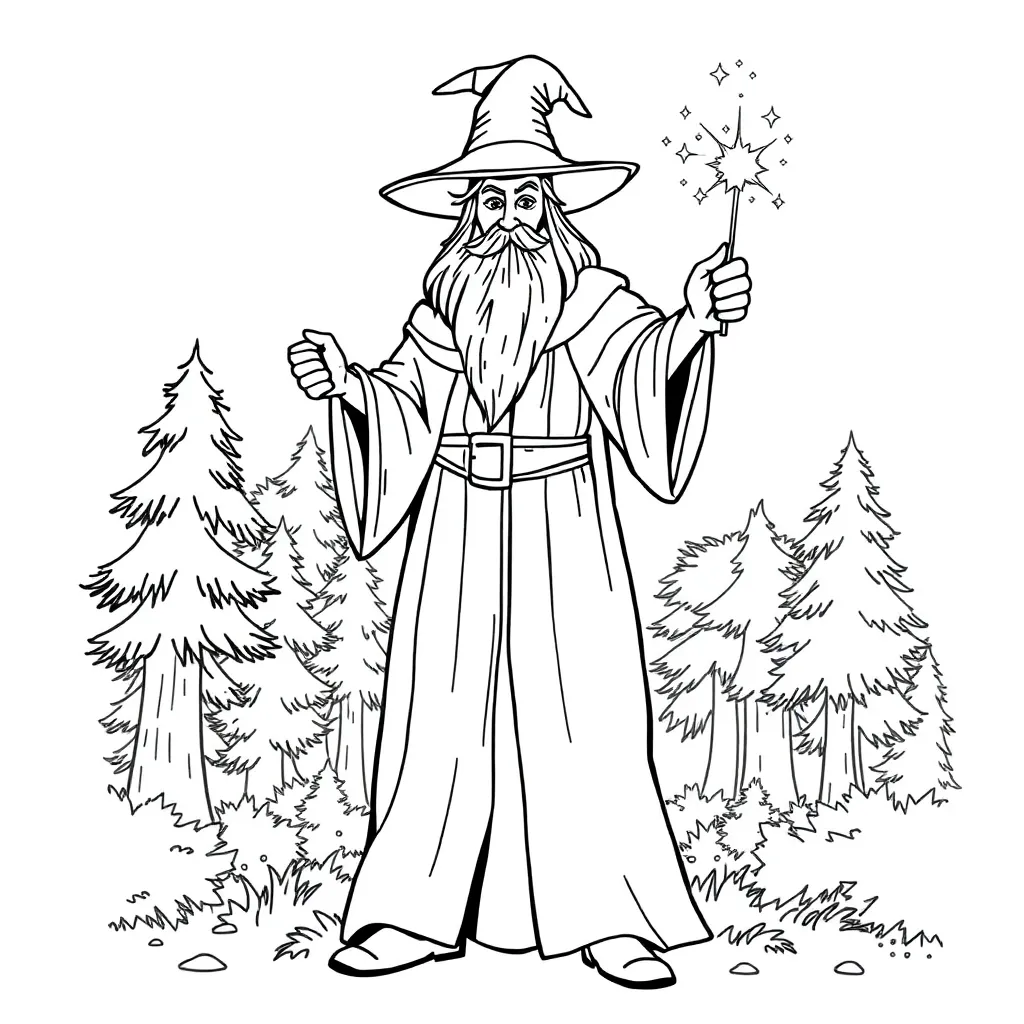 Wizard coloring page