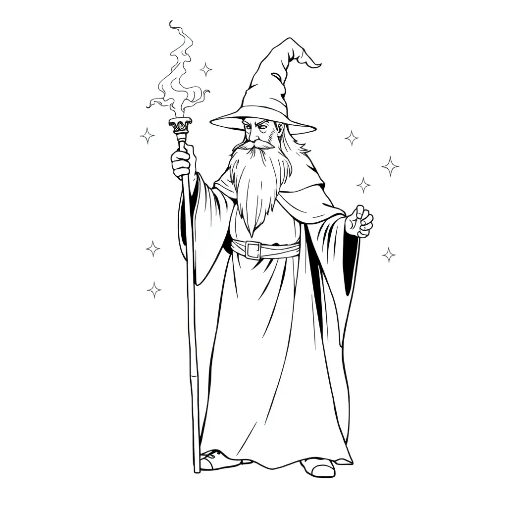 Wizard coloring page