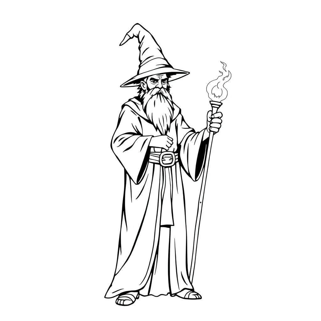 Wizard coloring page