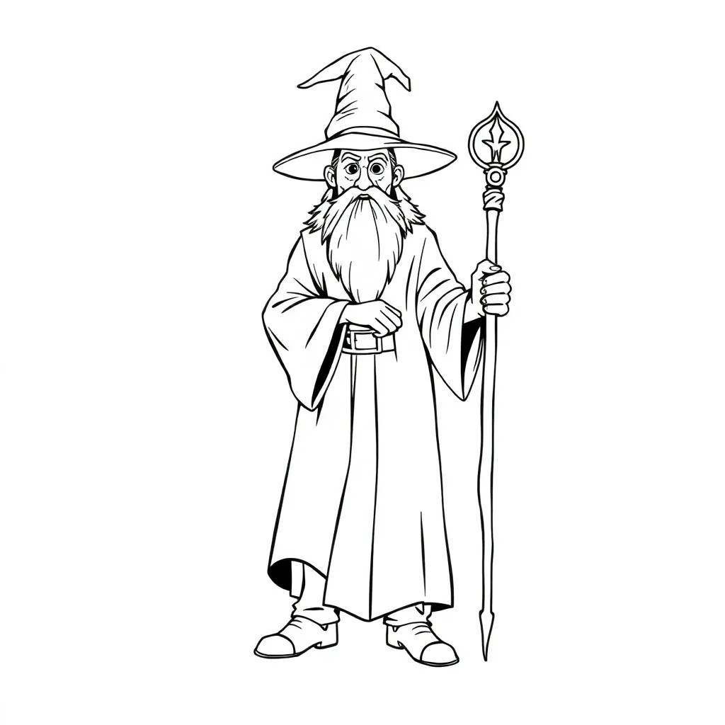 Wizard coloring page