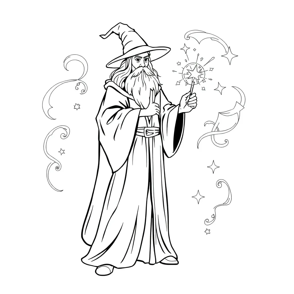 Wizard coloring page