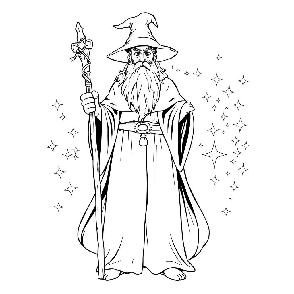 Wizard coloring page