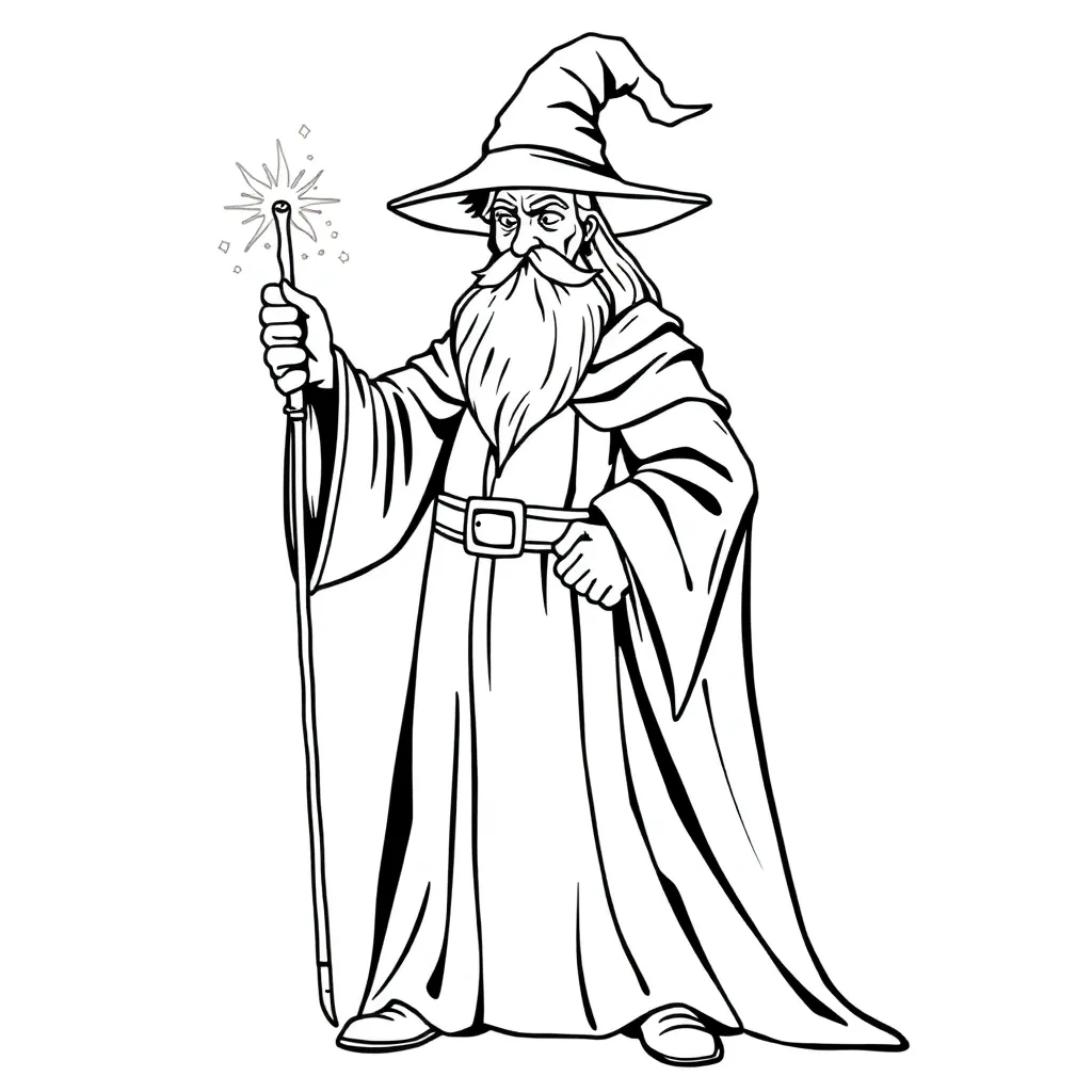 Wizard coloring page