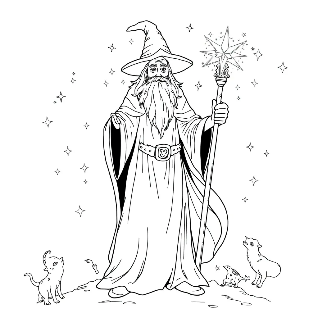 Wizard coloring page