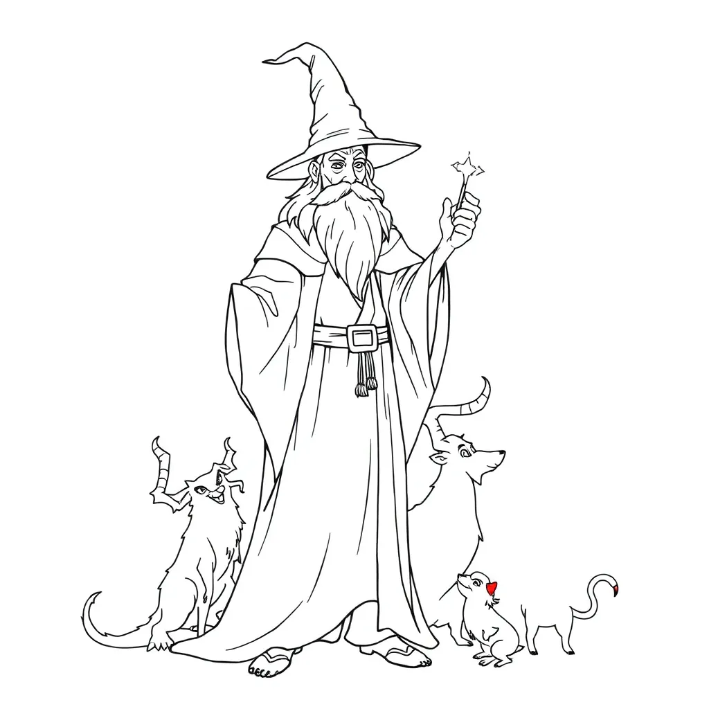 Wizard coloring page