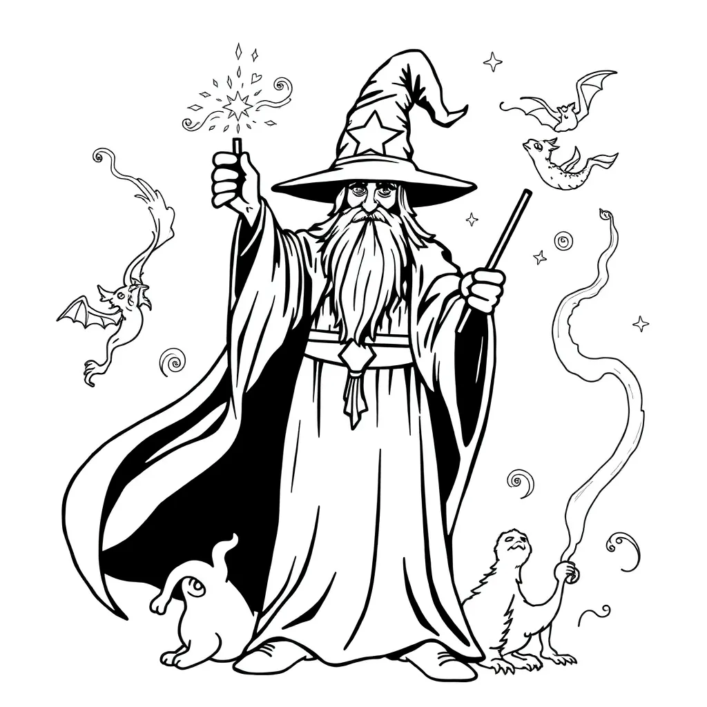 Wizard coloring page