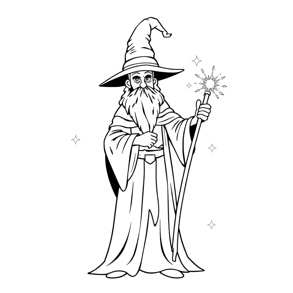 Wizard coloring page