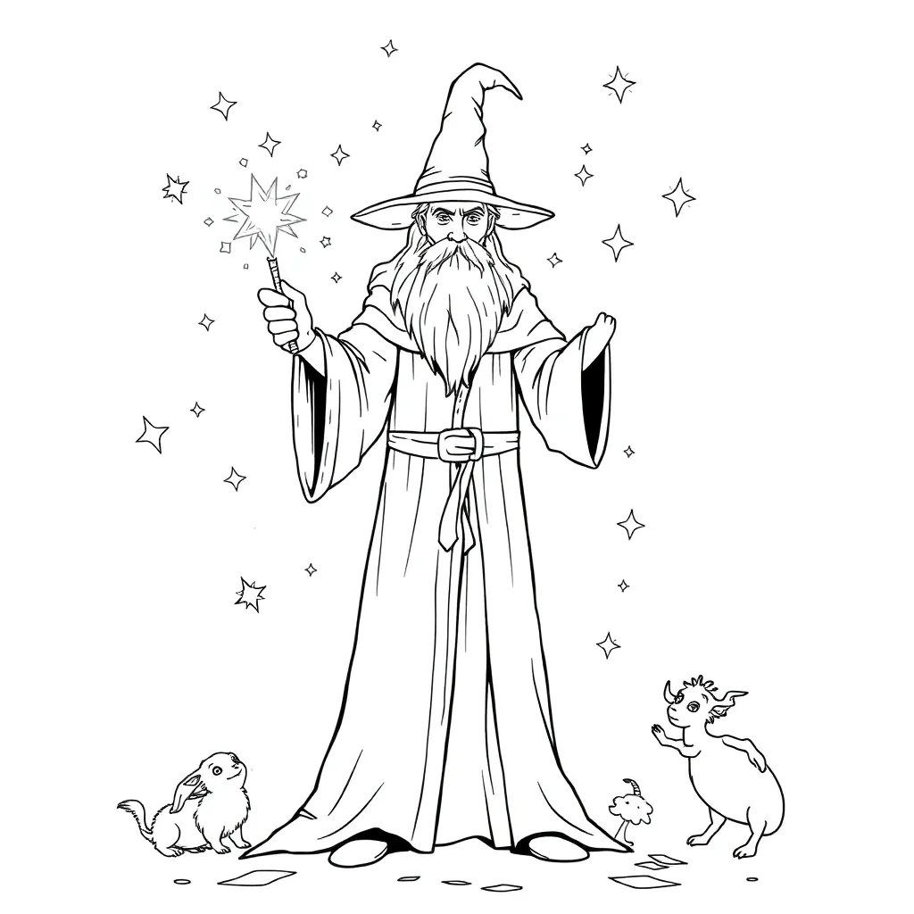 Wizard coloring page