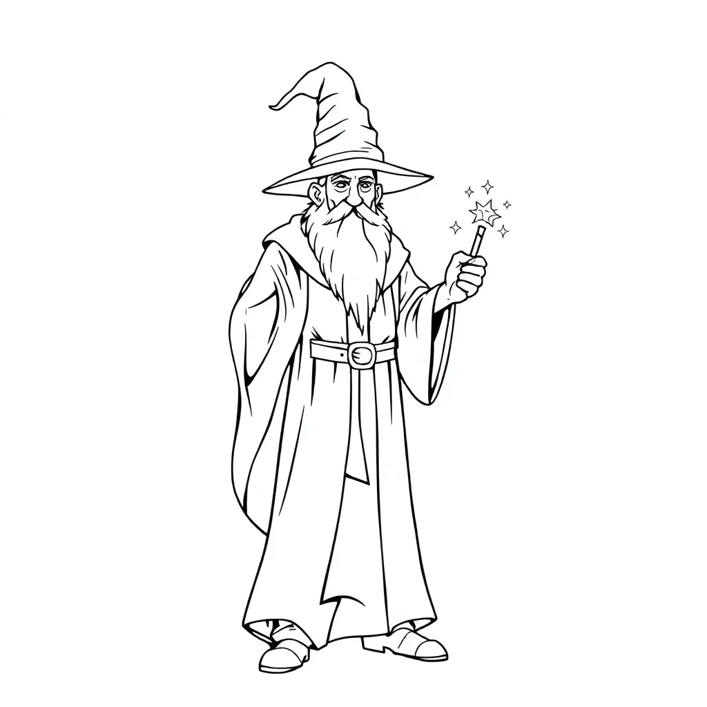 Wizard coloring page
