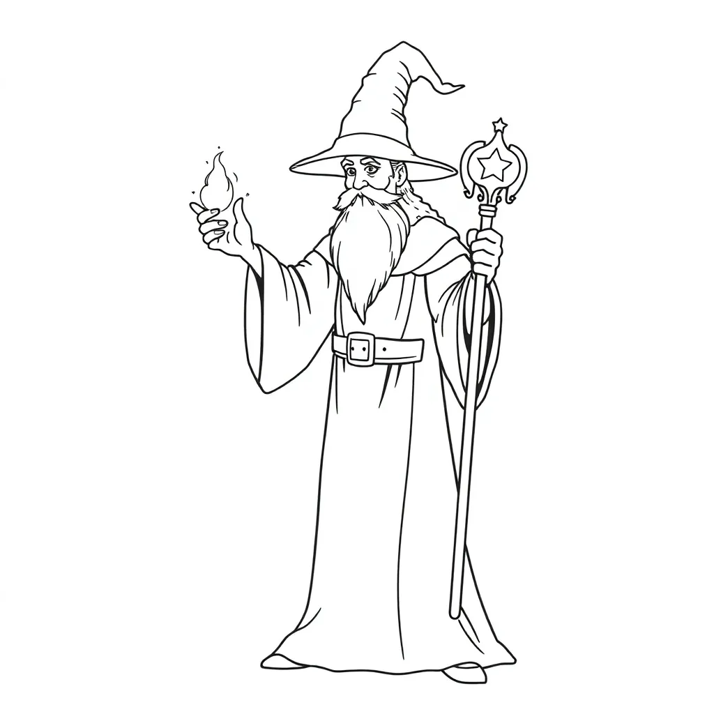 Wizard coloring page