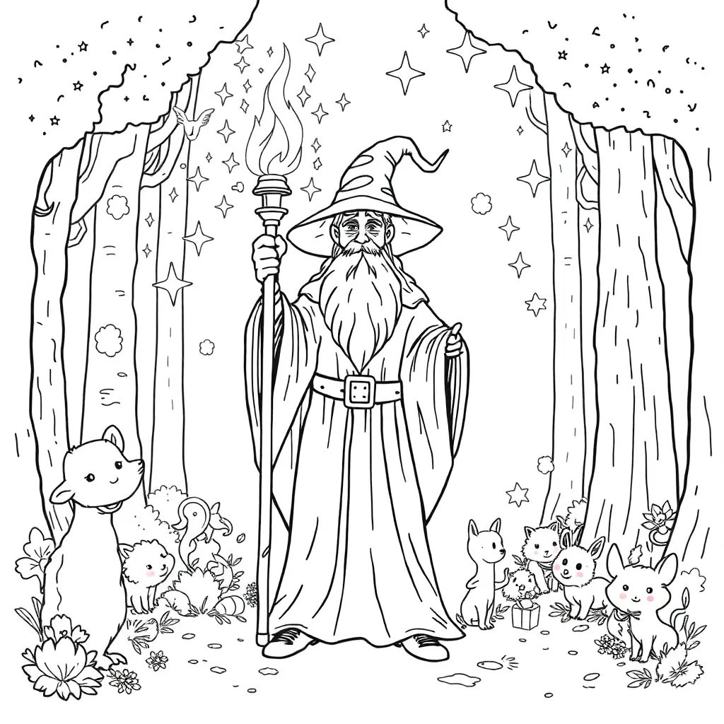 Wizard coloring page