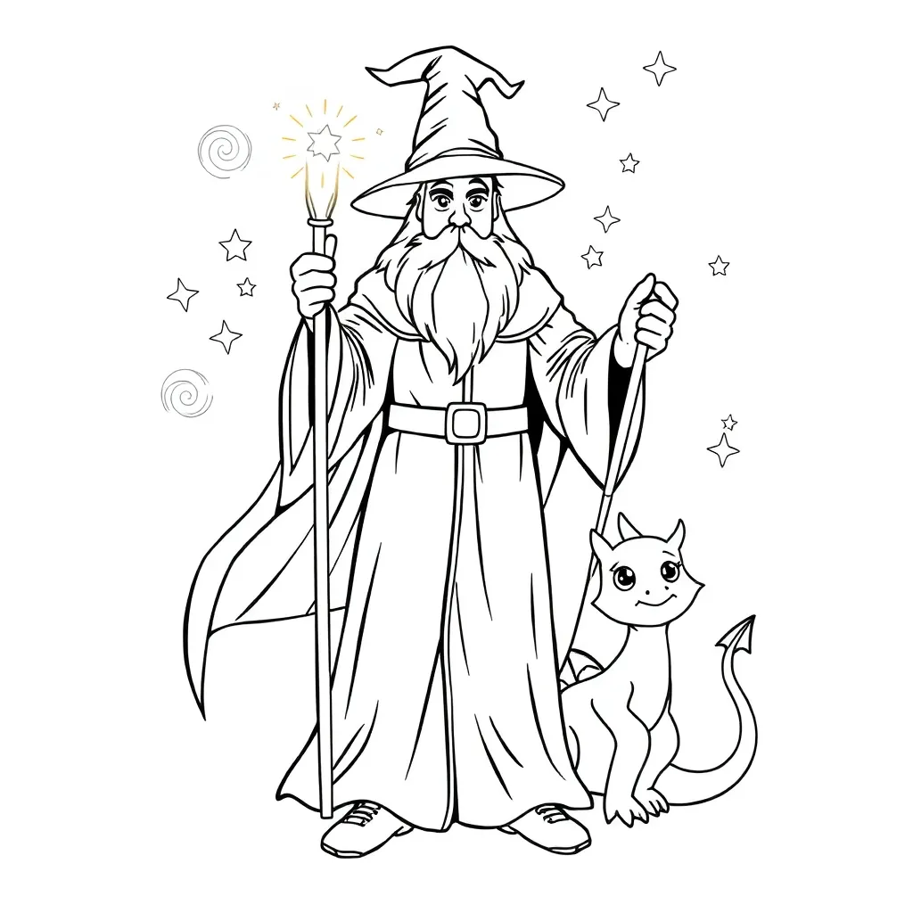 Wizard coloring page