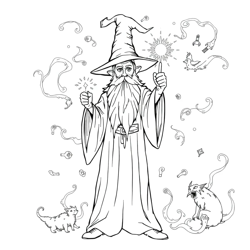 Wizard coloring page