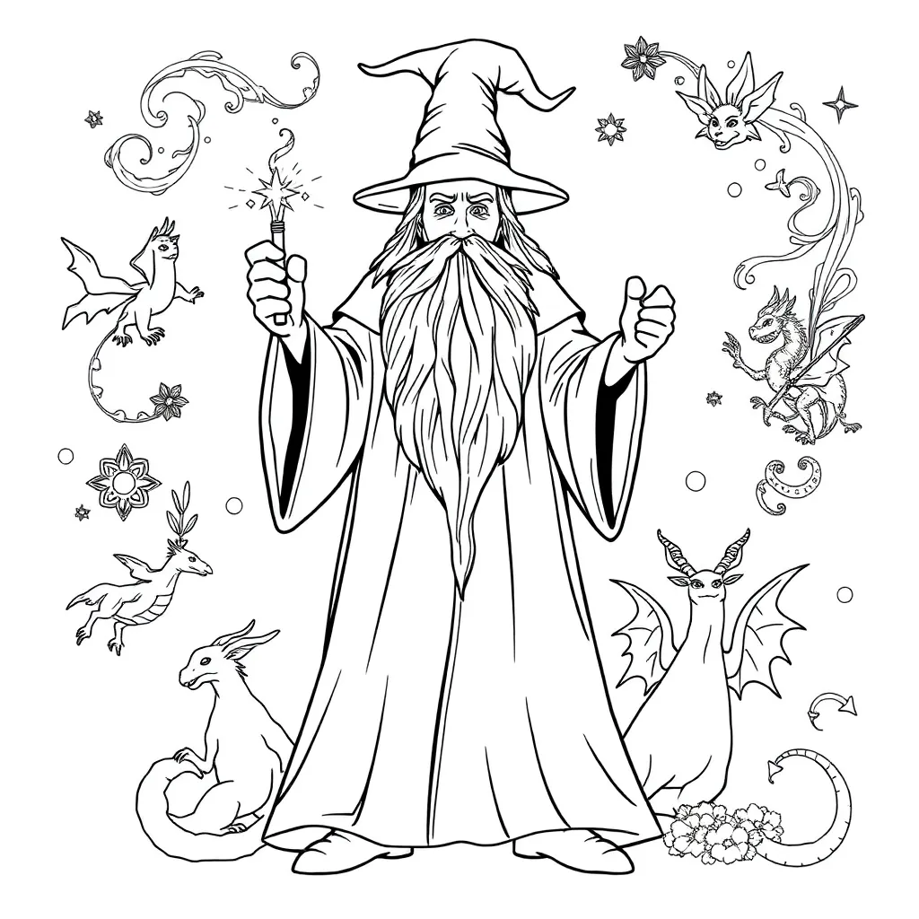 Wizard coloring page