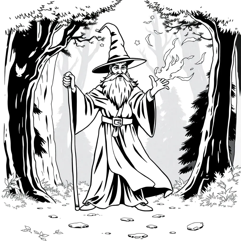 Wizard coloring page
