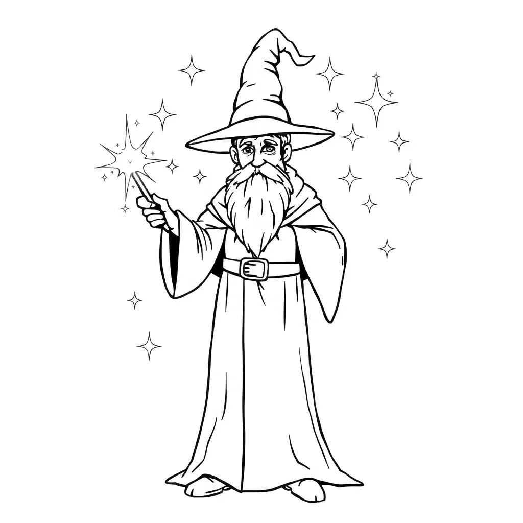 Wizard coloring page