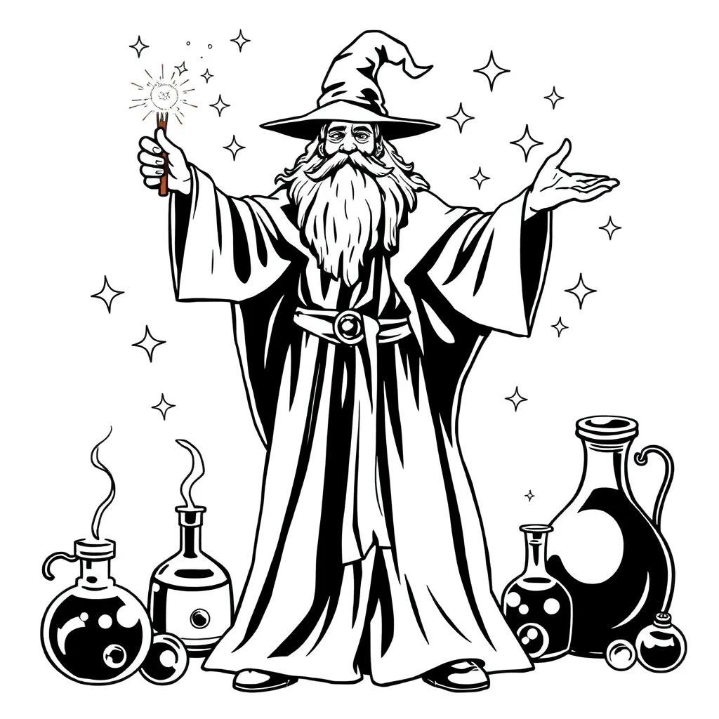 Wizard coloring page