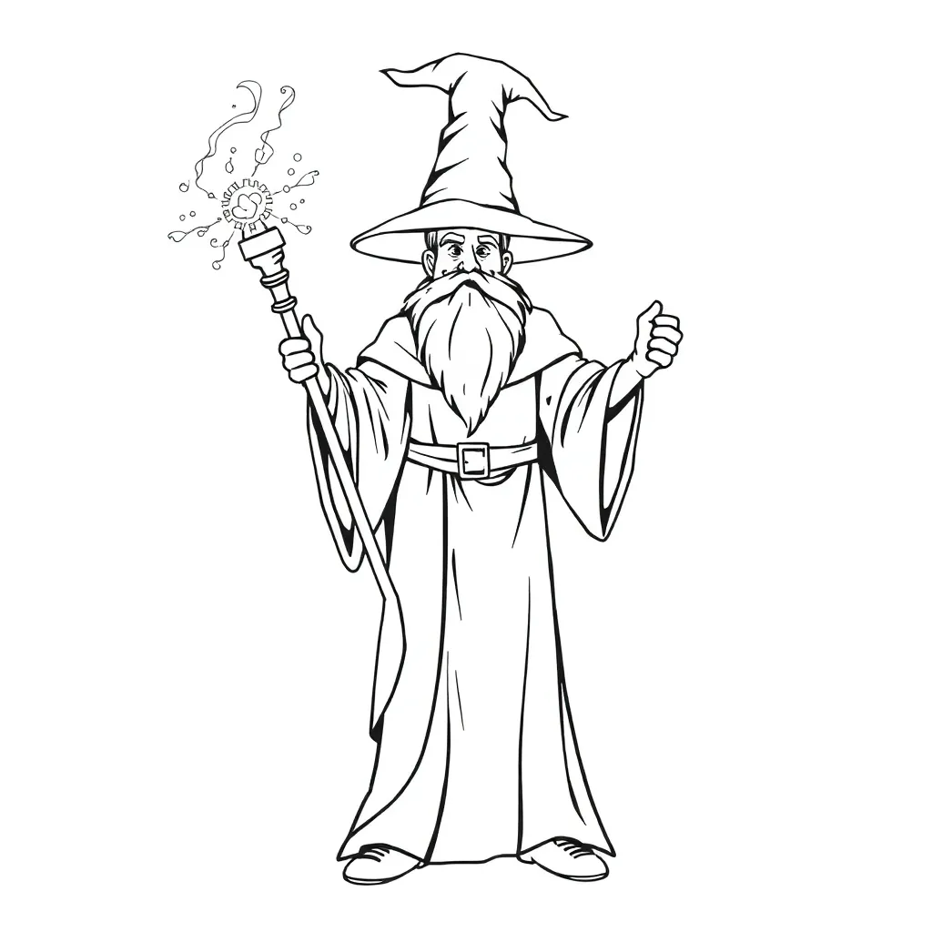 Wizard coloring page