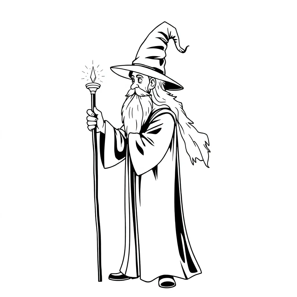 Wizard coloring page