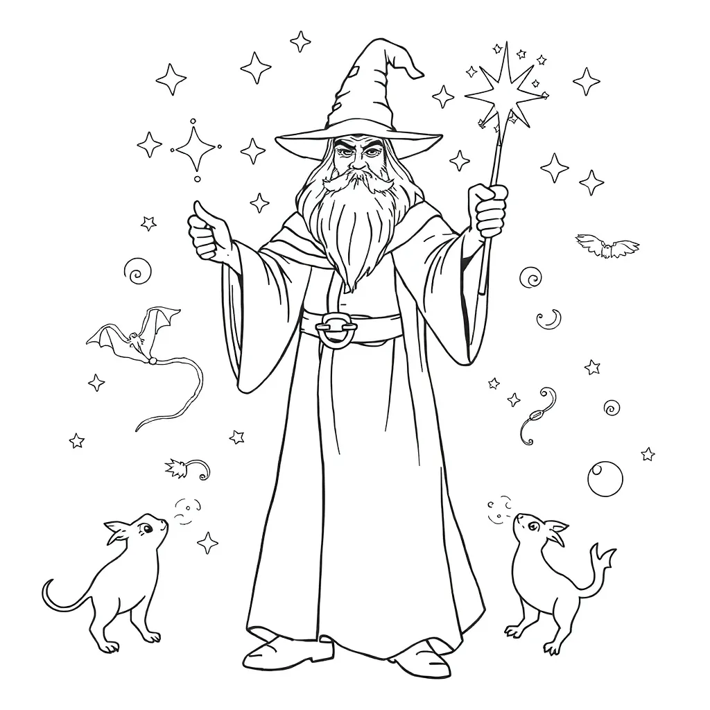 Wizard coloring page