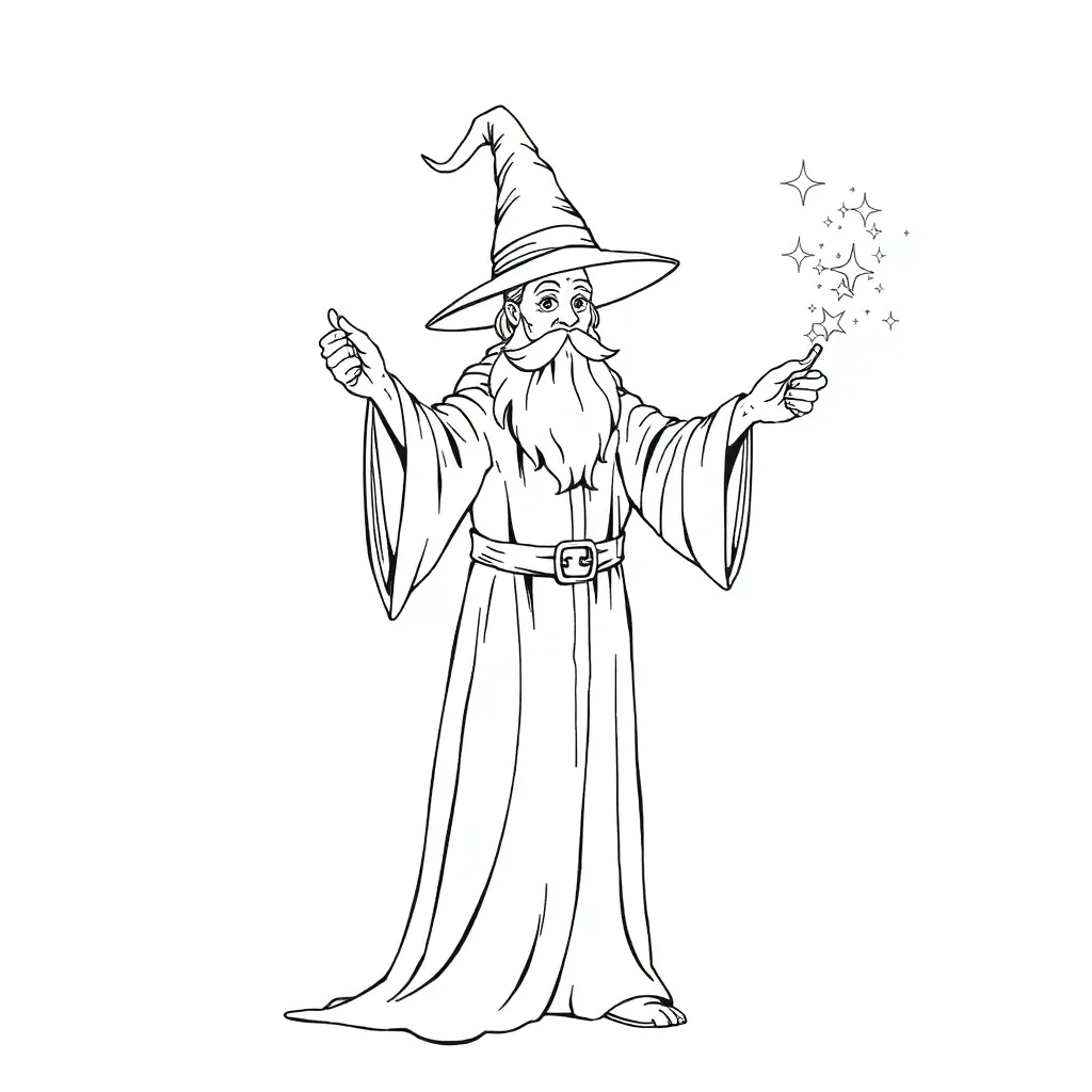 Wizard coloring page
