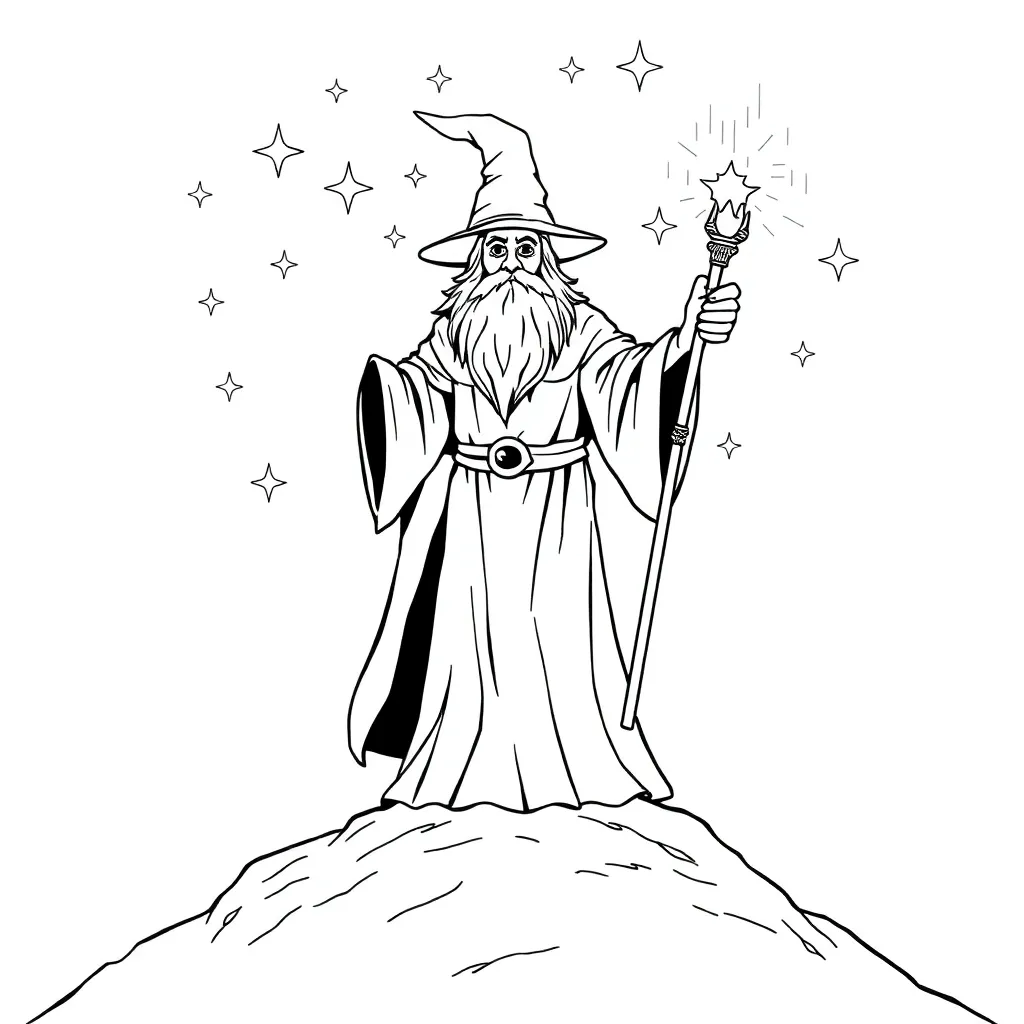 Wizard coloring page
