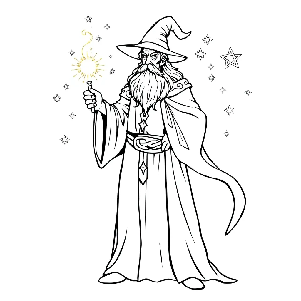 Wizard coloring page