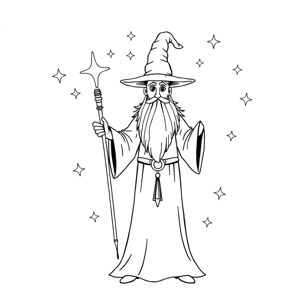 Wizard coloring page