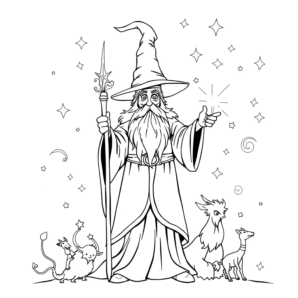 Wizard coloring page