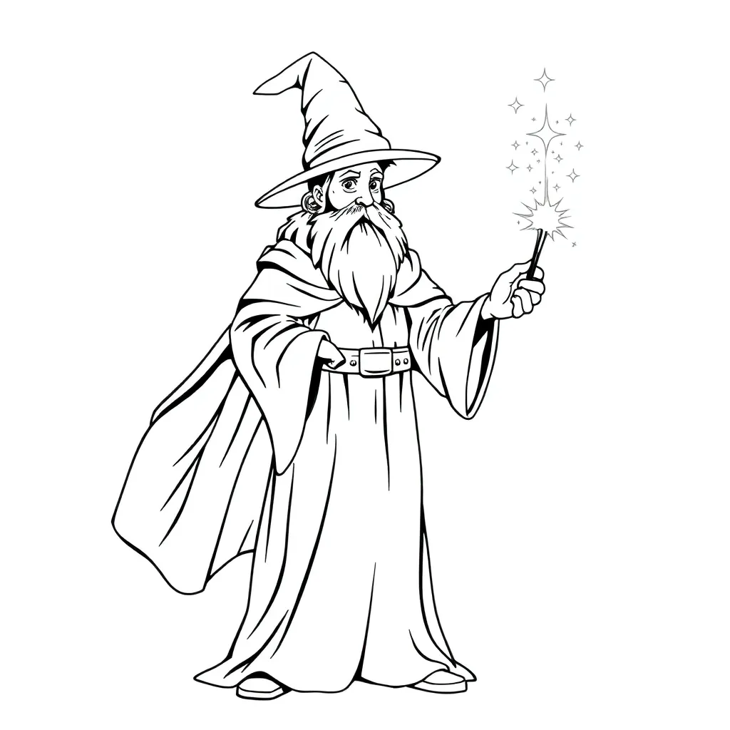 Wizard coloring page
