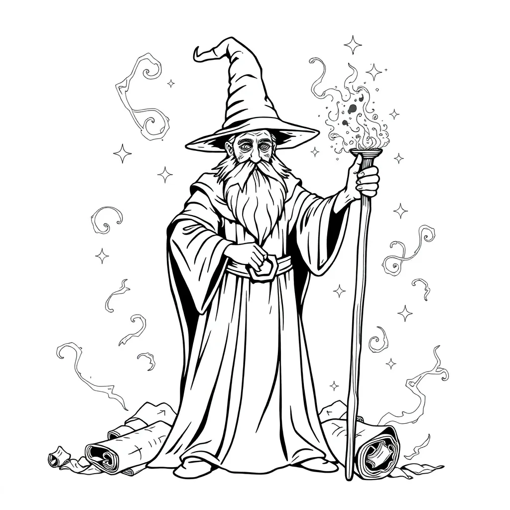 Wizard coloring page