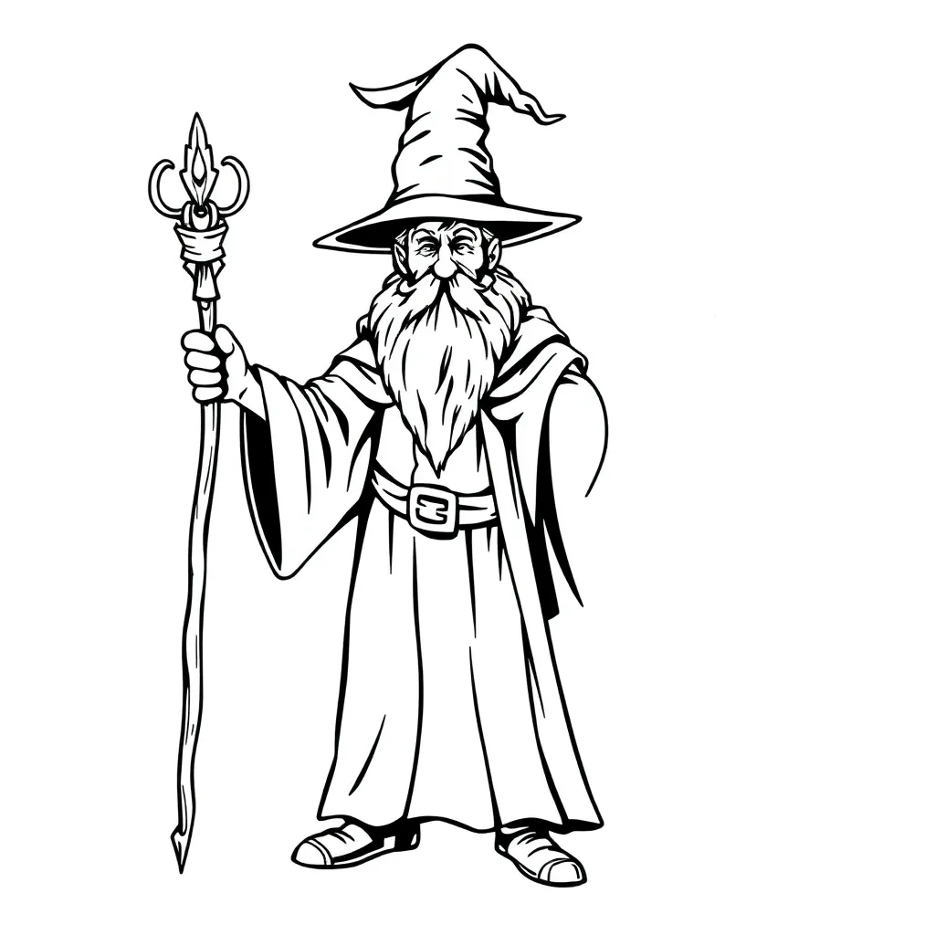 Wizard coloring page