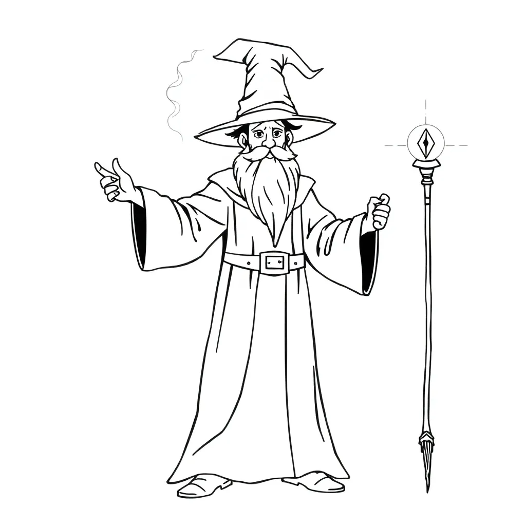 Wizard coloring page