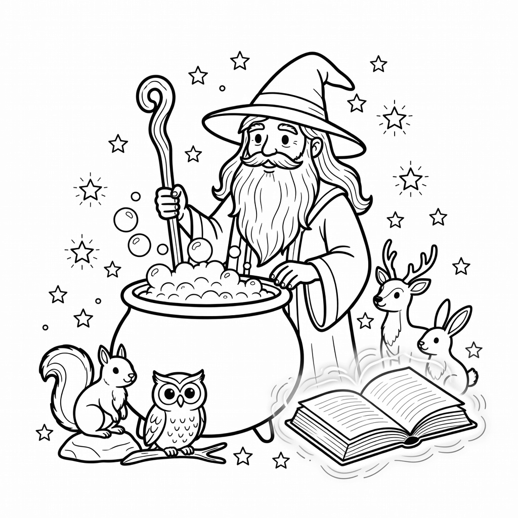 Wizard coloring page