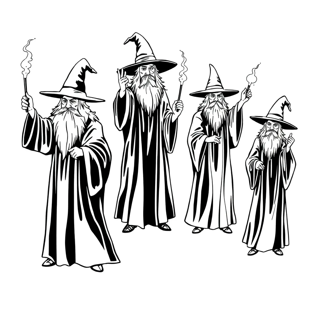 Wizards coloring page