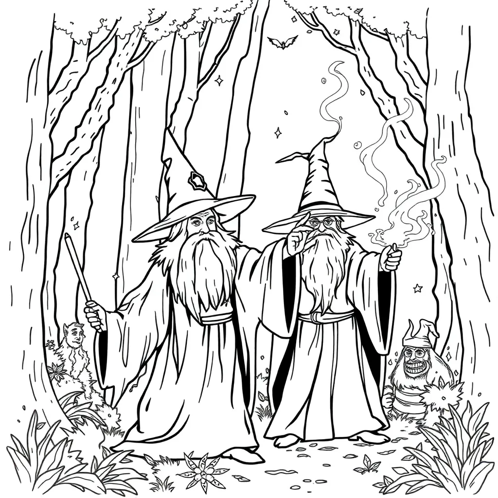 Wizards coloring page