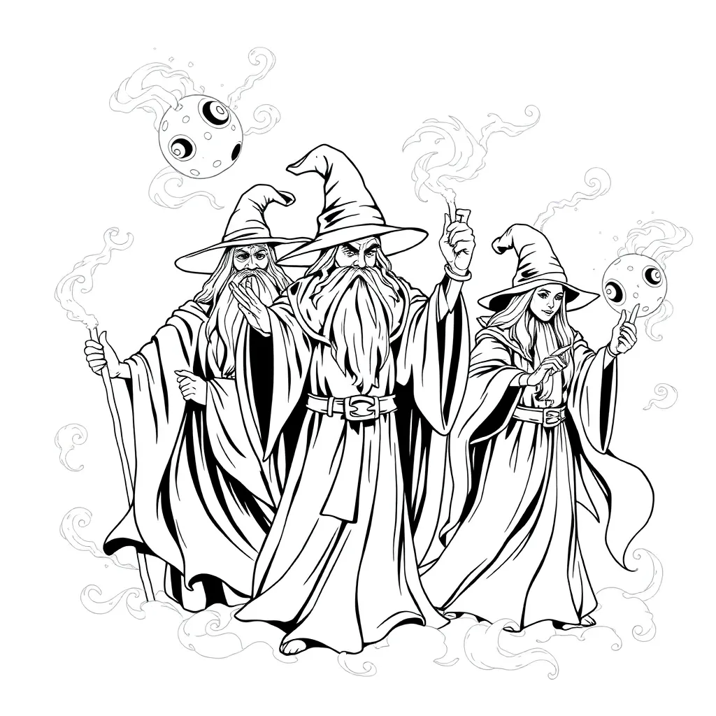 Wizards coloring page