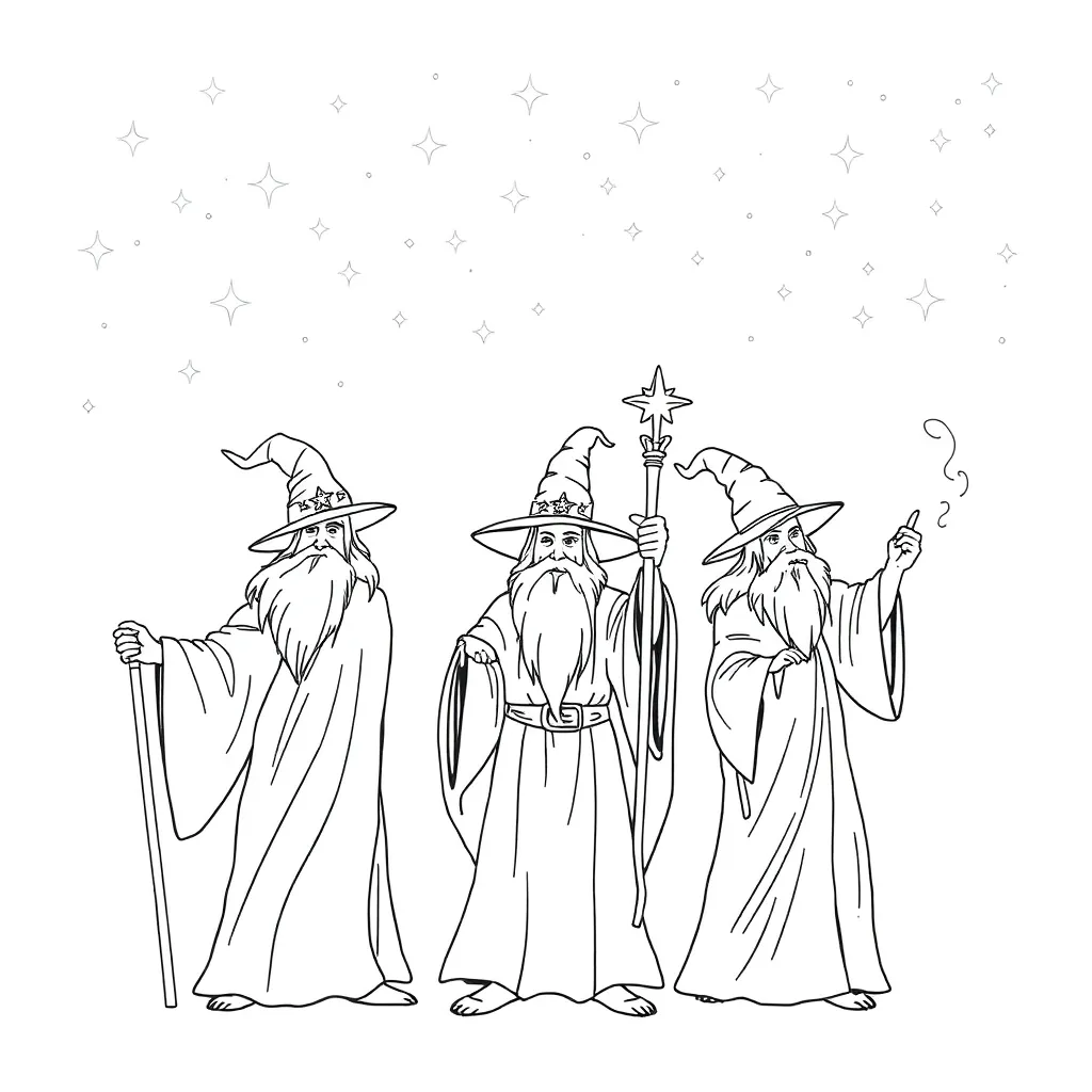Wizards coloring page
