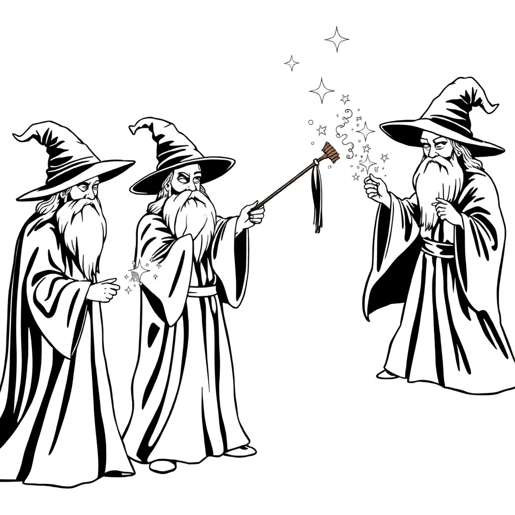 Wizards coloring page