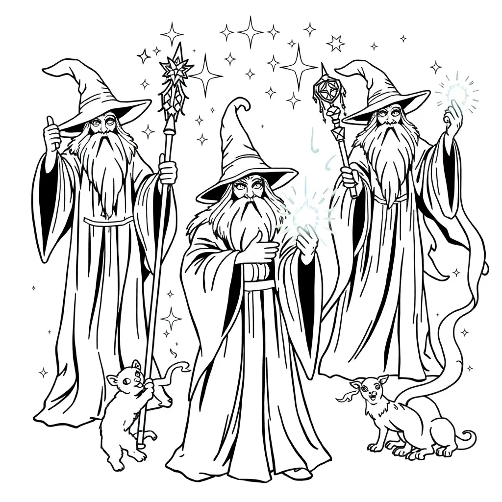 Wizards coloring page