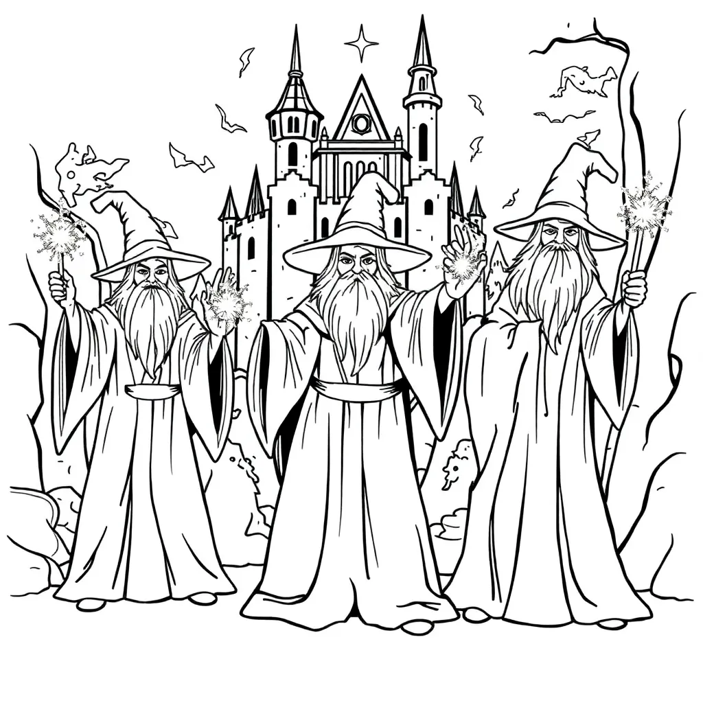 Wizards coloring page