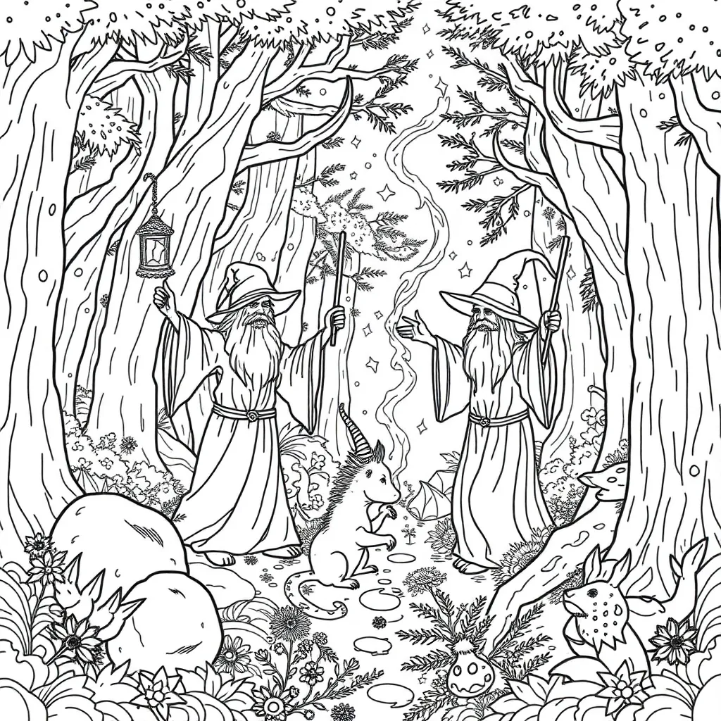 Wizards coloring page