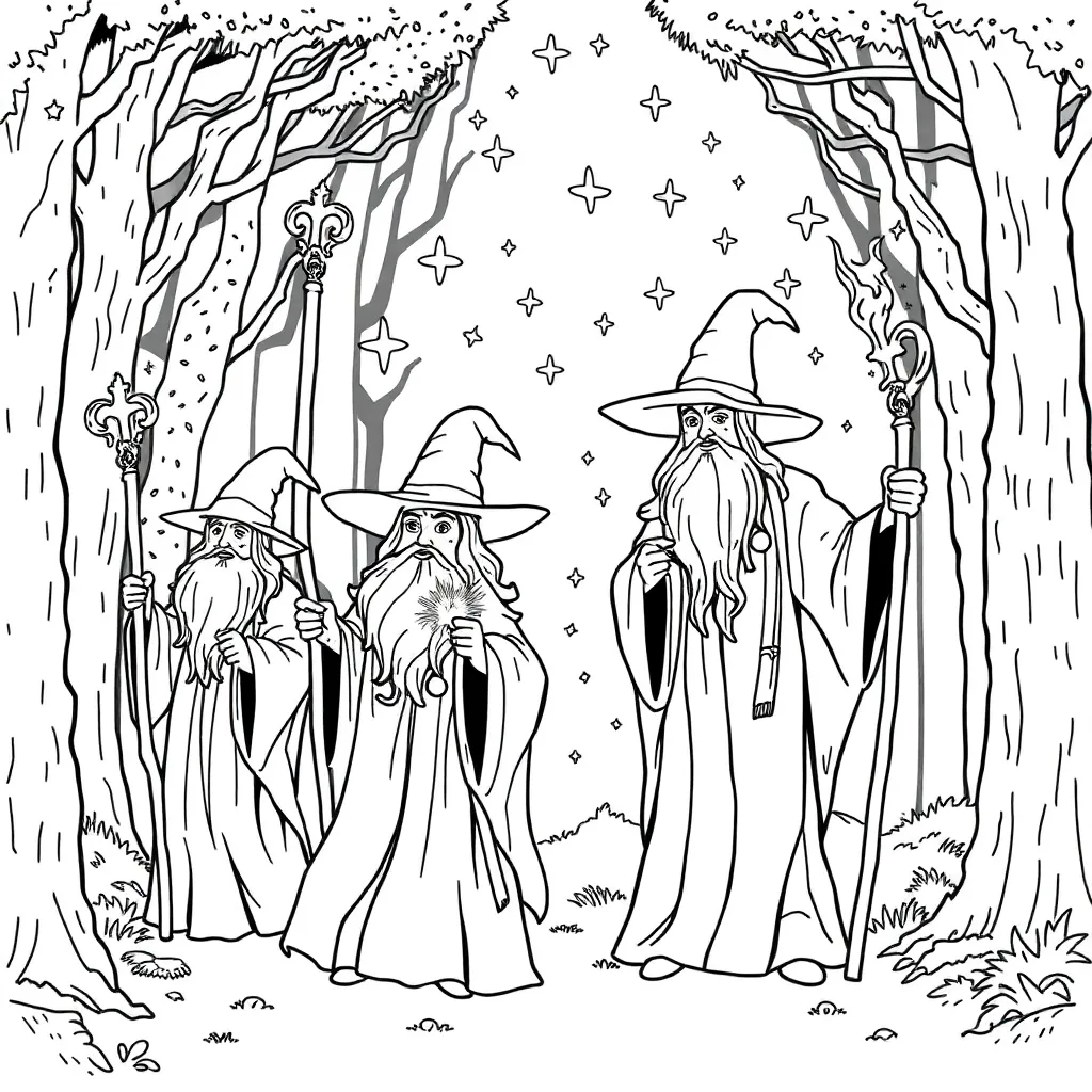 Wizards coloring page