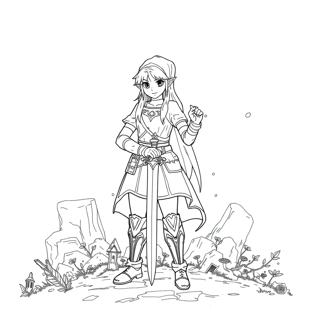 Zelda coloring page