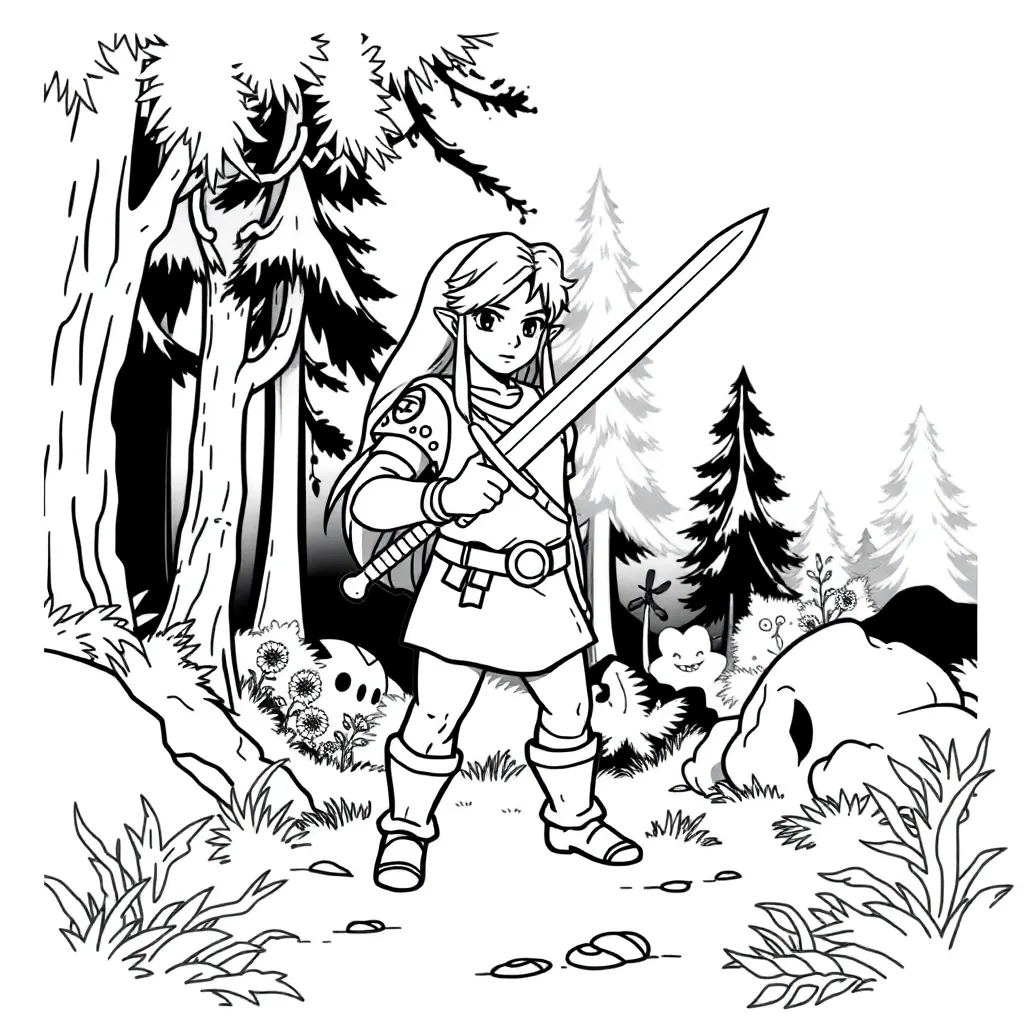 Zelda coloring page