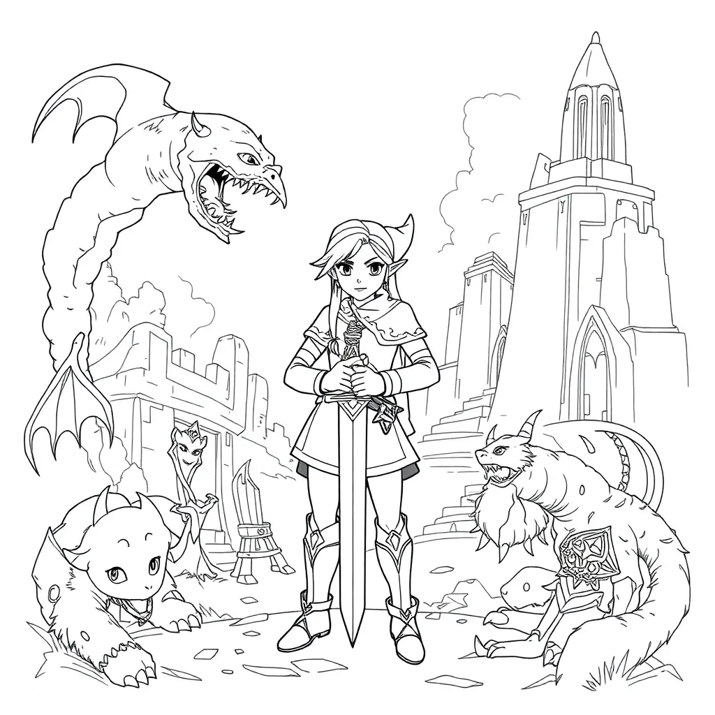 Zelda coloring page