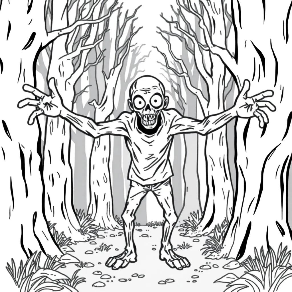 Zombie coloring page
