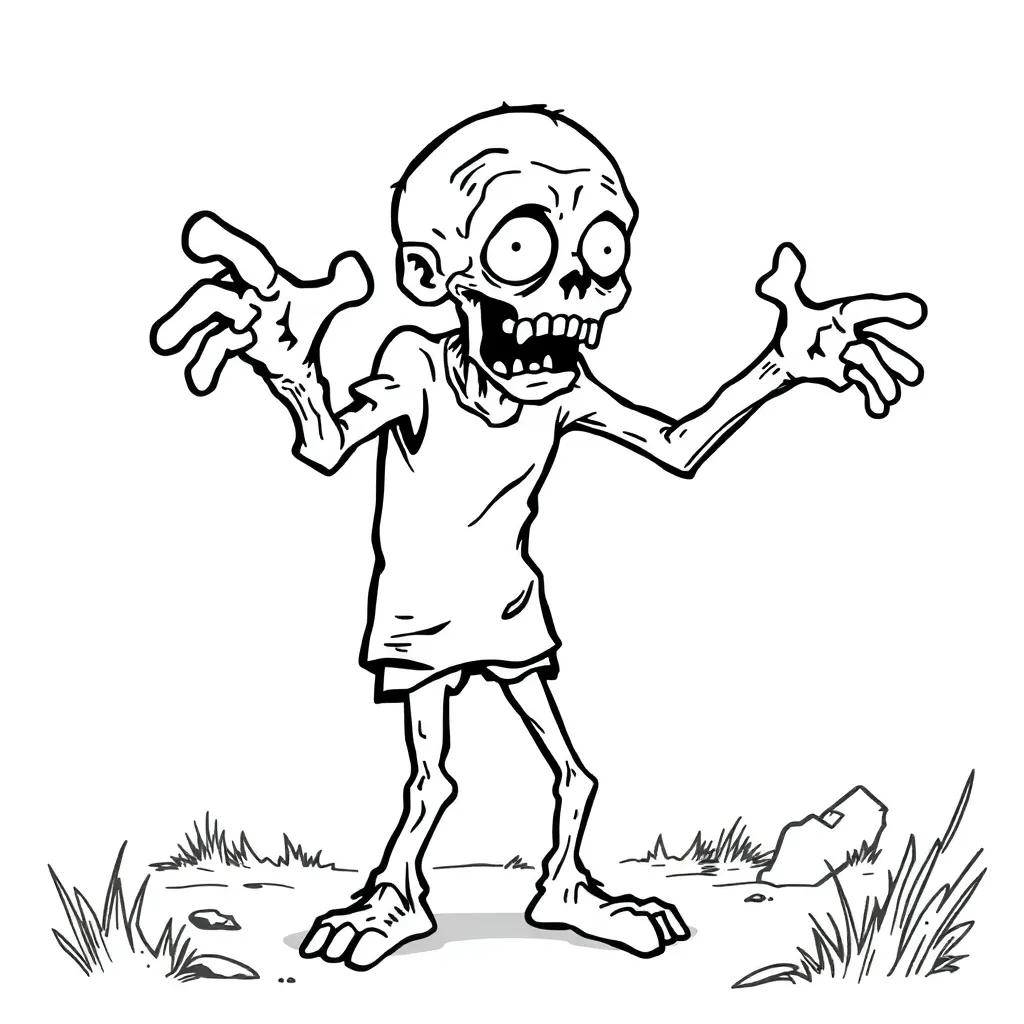 Zombie coloring page