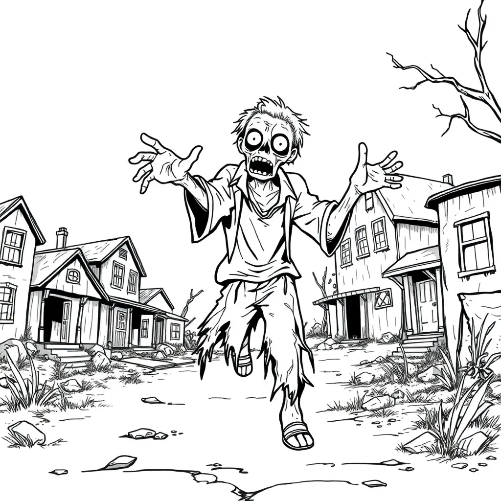 Zombie coloring page