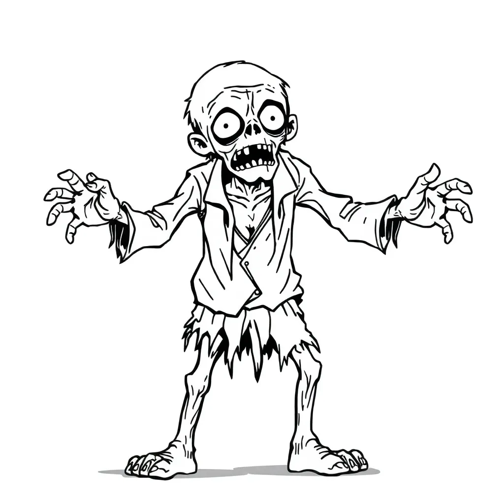 Zombie coloring page
